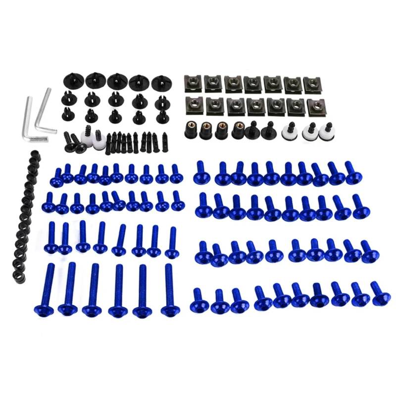 TGFQOLB Gewindeschrauben Set Für CBR1000RR 2006-2012 Motorrad Verkleidung Für Bolzen Schraube Verschluss Fixierung Motorrad Batterie Terminal Schrauben(Blue) von TGFQOLB
