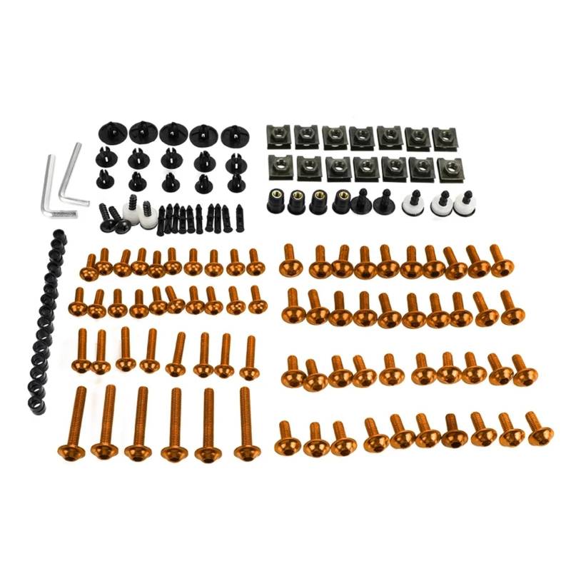 TGFQOLB Gewindeschrauben Set Für CBR1000RR 2006-2012 Motorrad Verkleidung Für Bolzen Schraube Verschluss Fixierung Motorrad Batterie Terminal Schrauben(Orange) von TGFQOLB