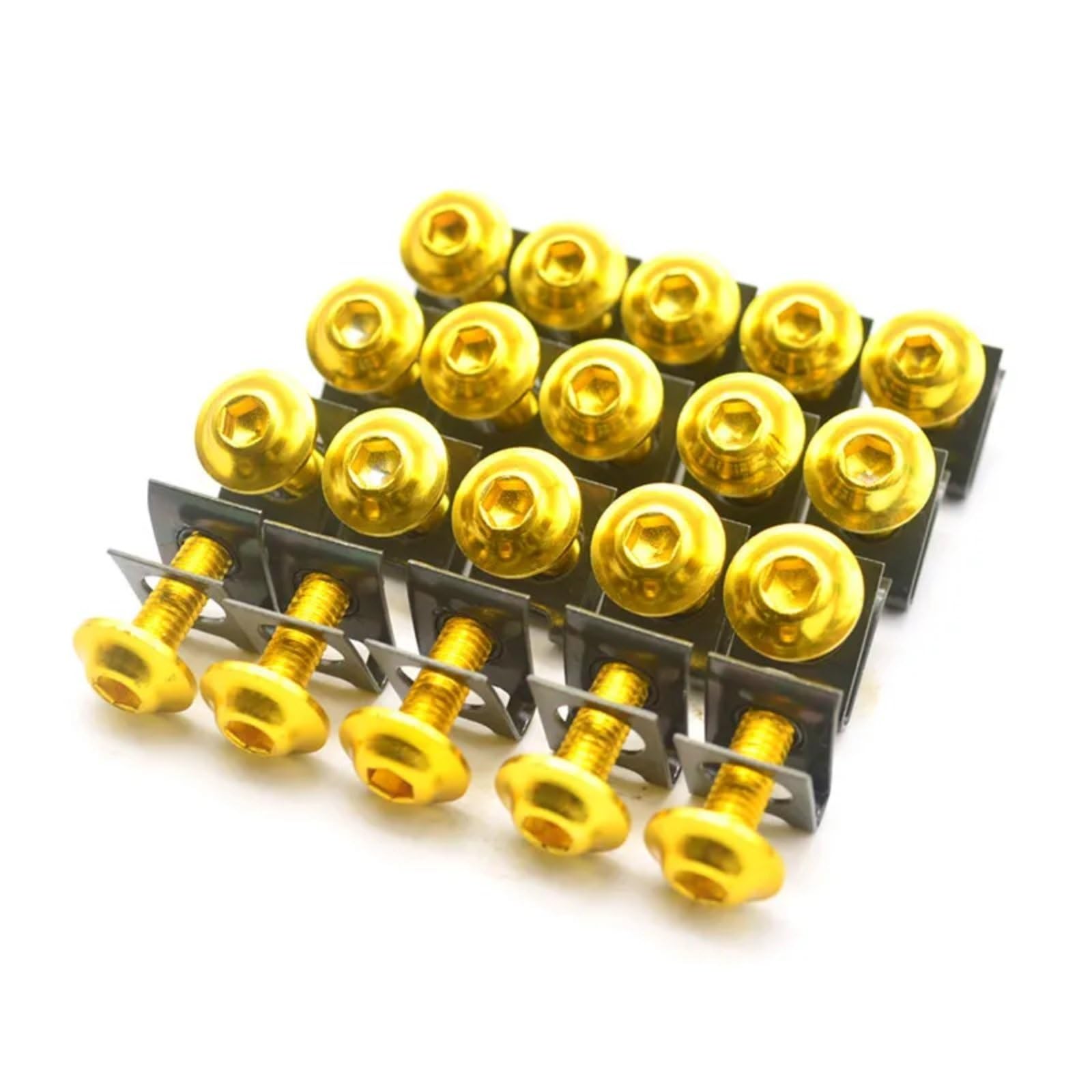 TGFQOLB Gewindeschrauben Set Für Hayabusa Für SV650S Für SV1000S 20PCS Motorrad Zubehör Verkleidung Schraube Für Bolzen Windschutzscheibe Schraube Motorrad Batterie Terminal Schrauben(Yellow) von TGFQOLB