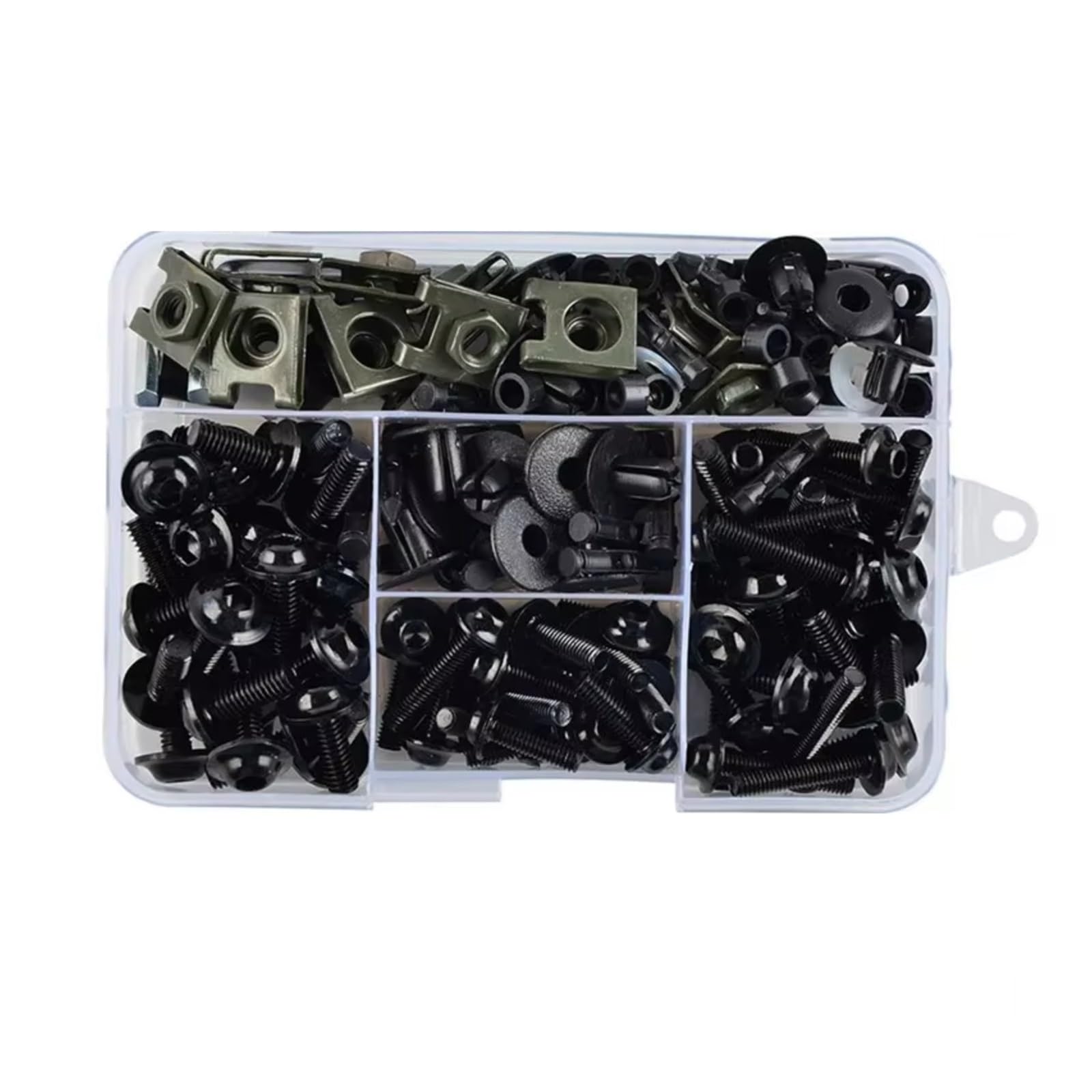 TGFQOLB Gewindeschrauben Set Kompatibel Mit R1 Für R3 Für R6 Für R125 Motorrad-Aluminium-Verkleidungsschrauben-Set Muttern-Clips Motorrad-Verkleidungs-Set(Black) von TGFQOLB