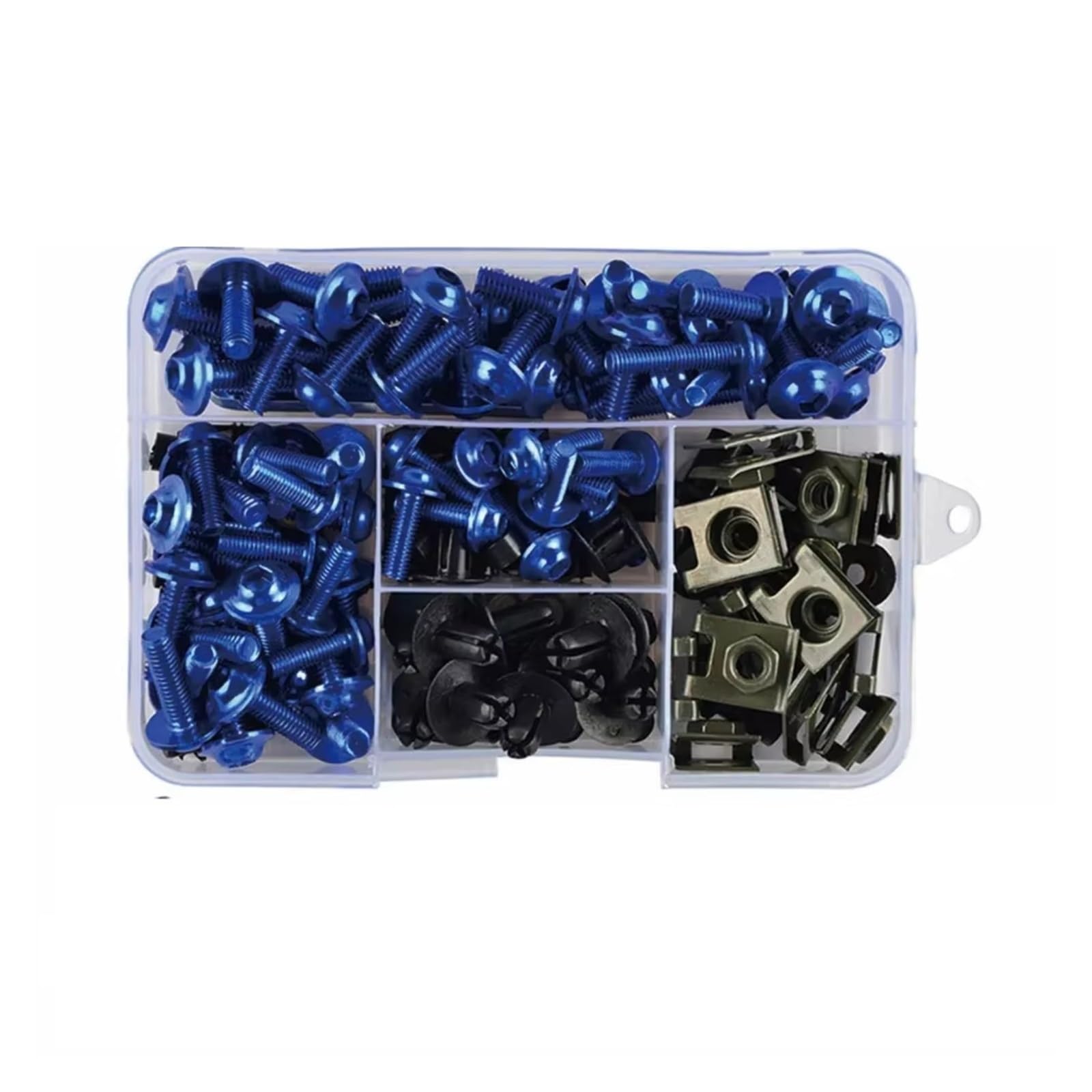 TGFQOLB Gewindeschrauben Set Kompatibel Mit R1 Für R3 Für R6 Für R125 Motorrad-Aluminium-Verkleidungsschrauben-Set Muttern-Clips Motorrad-Verkleidungs-Set(Blue) von TGFQOLB