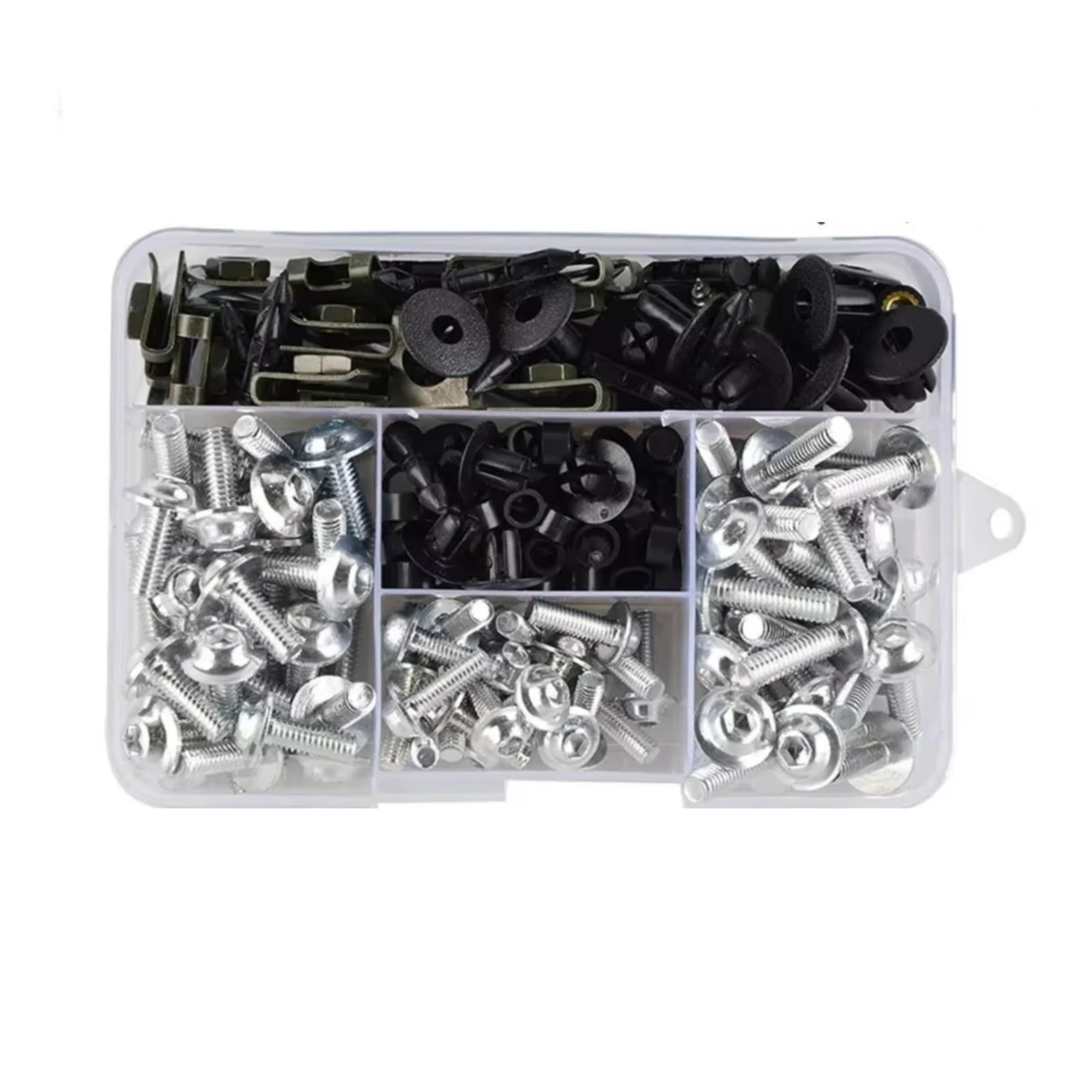 TGFQOLB Gewindeschrauben Set Kompatibel Mit YZFR125 Für YZF Motorrad Aluminium-Verkleidungsschrauben-Set Muttern-Clips Schrauben Und Muttern-Set(Silver) von TGFQOLB