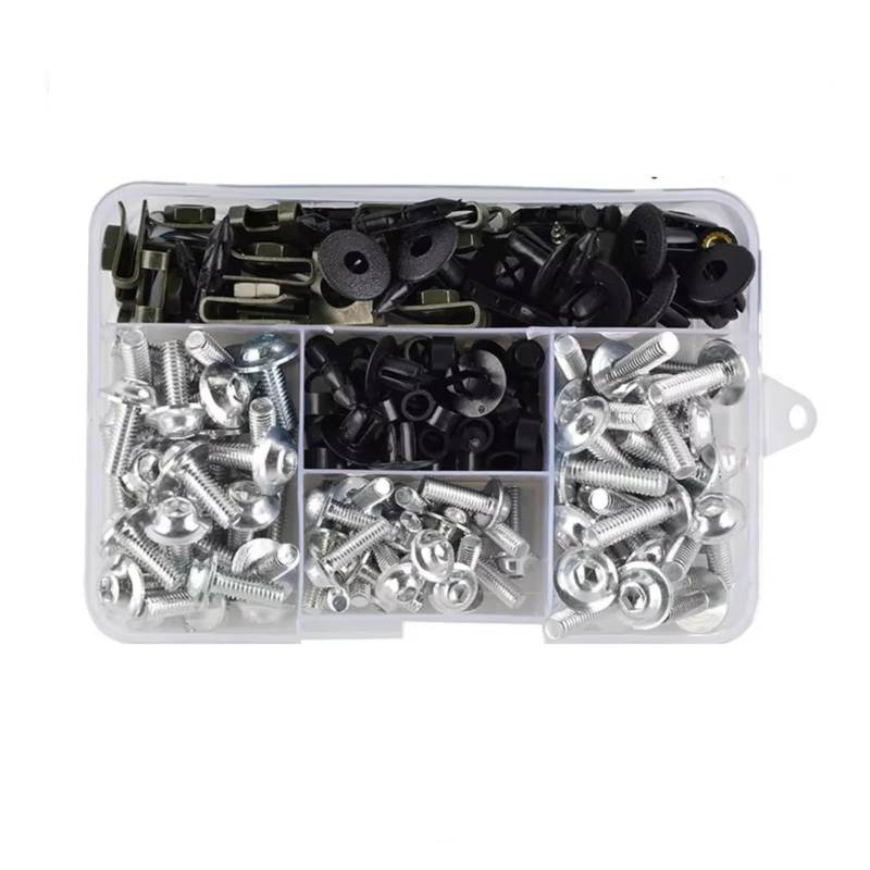 TGFQOLB Gewindeschrauben Set Kompatibel Mit YZFR125 Für YZF Motorrad Aluminium-Verkleidungsschrauben-Set Muttern-Clips Schrauben Und Muttern-Set(Silver) von TGFQOLB