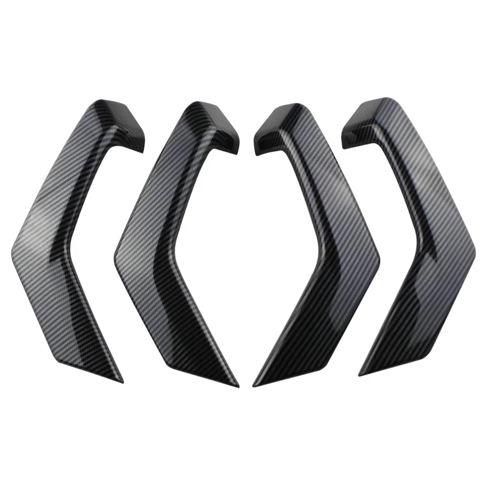 TGFQOLB Luftauslass Abdeckung Trim Kompatibel Mit Vw Für T-ROC 2017 2019 2020 2021 2022 4 Stück Auto-Innentürgriff-Panel-Aufkleber, Handlaufrahmen-Zubehör(Carbon Black) von TGFQOLB