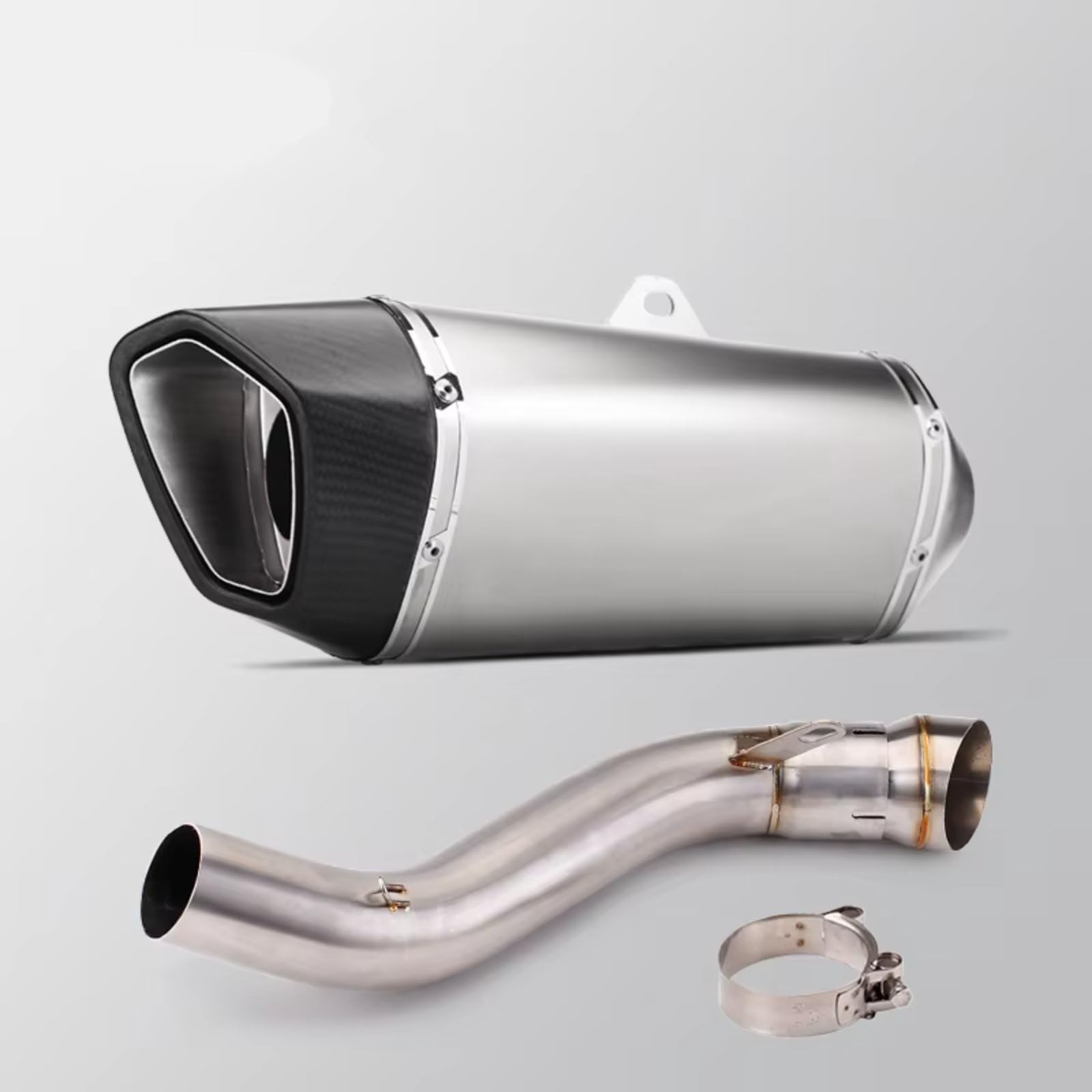 TGFQOLB Motorrad Auspuff Für CB650F Für CBR650F 2014 2015 2016 2017 2018 Motorradauspuff Modifizieren Mittelrohr Link Carbon Tip Schalldämpfer(Type B) von TGFQOLB