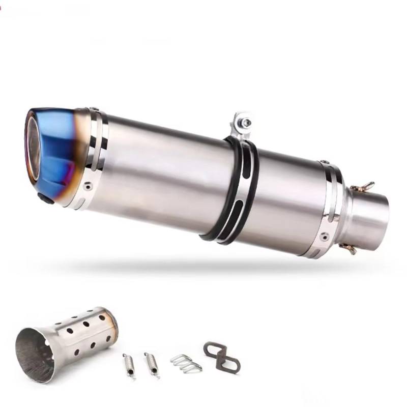TGFQOLB Motorrad Auspuff Kompatibel Mit FZ6N Für R1 Für R6 Für R3 Motorradzubehör Schalldämpfer Auspuffrohr 51mm Motorrad Modifizierter Auspuffschalldämpfer(Type B) von TGFQOLB