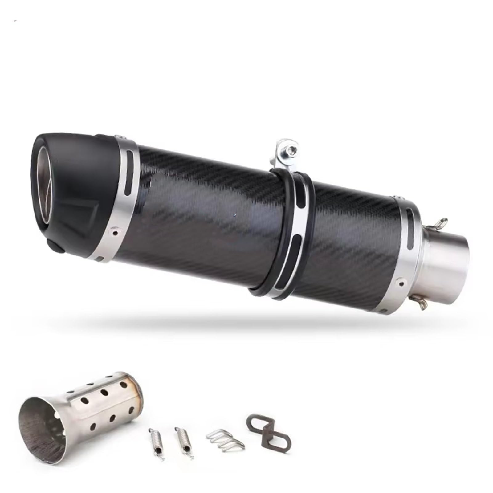 TGFQOLB Motorrad Auspuff Kompatibel Mit FZ6N Für R1 Für R6 Für R3 Motorradzubehör Schalldämpfer Auspuffrohr 51mm Motorrad Modifizierter Auspuffschalldämpfer(Type C) von TGFQOLB