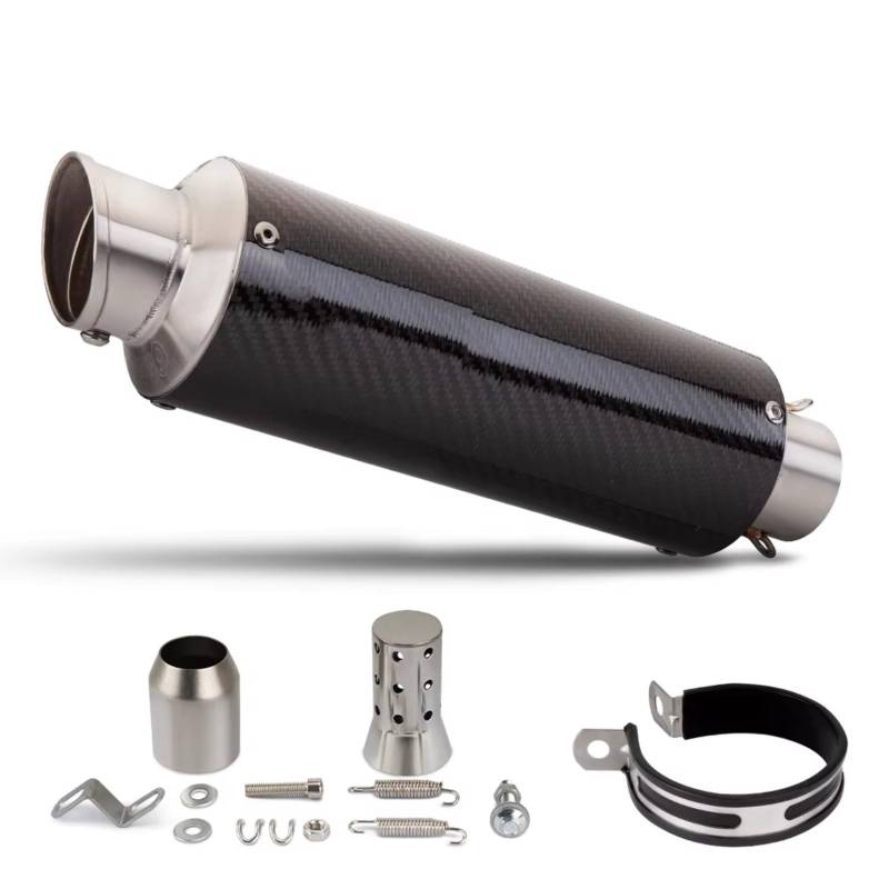 TGFQOLB Motorrad Auspuff Kompatibel Mit FZ8-Motorradzubehör Schalldämpfer-Auspuffrohr 51 Mm Universal-Motorrad-Auspuffrohr(Type B) von TGFQOLB