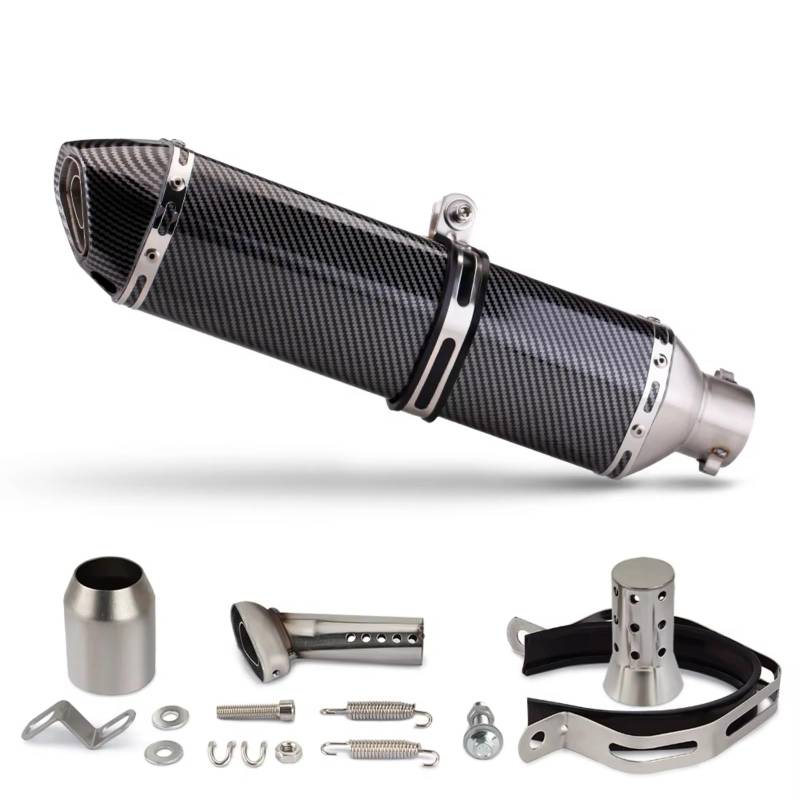 TGFQOLB Motorrad Auspuff Kompatibel Mit Für Ninja 7 Motorradzubehör Auspuffrohr 470 Mm Hexagon Schalldämpfer Auspuffendrohr 51 Mm(B) von TGFQOLB