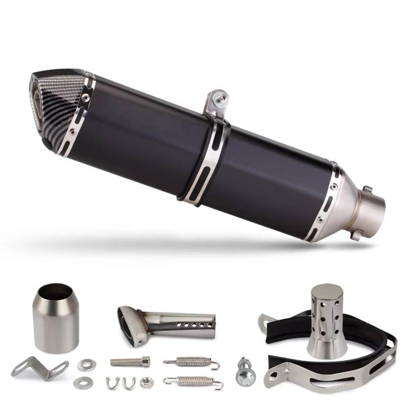 TGFQOLB Motorrad Auspuff Kompatibel Mit MT03 Motorradzubehör Schalldämpfer Auspuffrohr 470 Mm Sechskantschalldämpfer Auspuffendrohr 51 Mm(A) von TGFQOLB