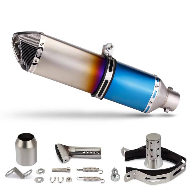TGFQOLB Motorrad Auspuff Kompatibel Mit MT03 Motorradzubehör Schalldämpfer Auspuffrohr 470 Mm Sechskantschalldämpfer Auspuffendrohr 51 Mm(C) von TGFQOLB
