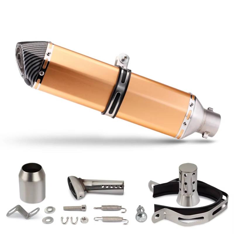 TGFQOLB Motorrad Auspuff Kompatibel Mit MT03 Motorradzubehör Schalldämpfer Auspuffrohr 470 Mm Sechskantschalldämpfer Auspuffendrohr 51 Mm(F) von TGFQOLB