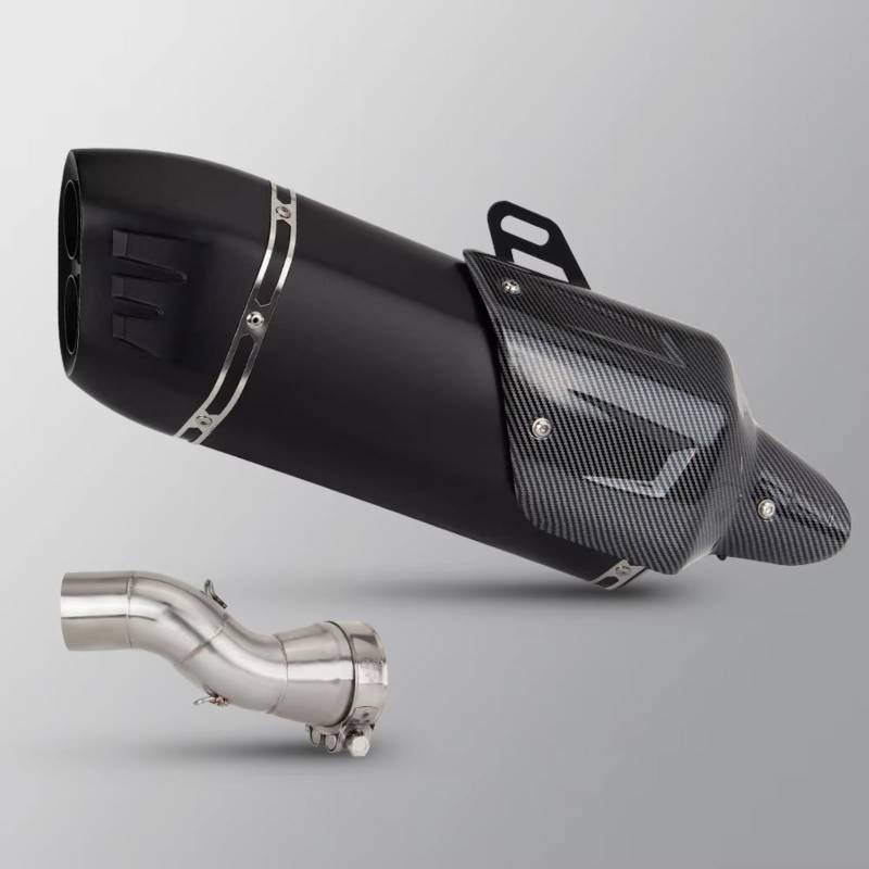 TGFQOLB Motorrad Auspuff Kompatibel Mit R1200GS Motorradzubehör Motorradauspuff Modifiziertes 51-mm-Doppelloch-Schalldämpfer-Mittelverbindungsrohr Edelstahlrohr(Type A) von TGFQOLB
