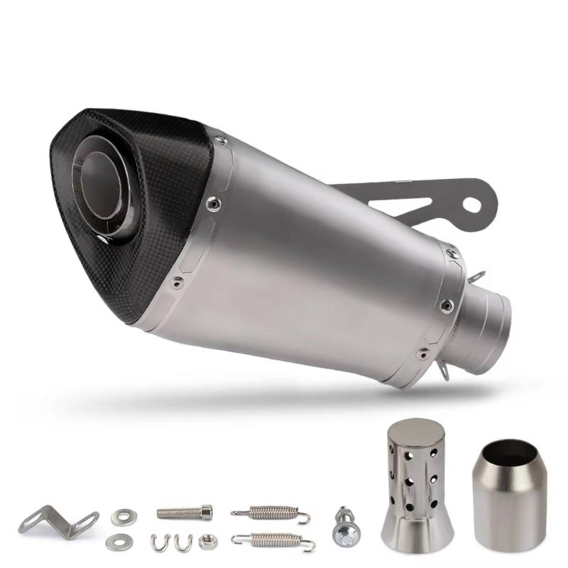 TGFQOLB Motorrad Auspuff Kompatibel Mit S1000R 2010 2011 2012 2013 2014 2015 2016 Motorradauspuffrohr Motorradauspuff Modifizieren Edelstahl-Schalldämpfer Mit Carbon-Spitze(Type A 51MM) von TGFQOLB