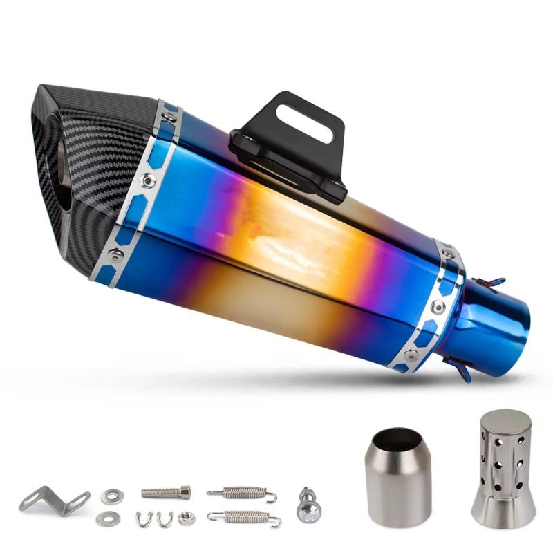 TGFQOLB Motorrad Auspuff Kompatibel Mit Suzuki Für GSX250R Universal-Motorradzubehör Motorrad-Auspuffkegel Hexagon Schalldämpfer Modify Pipe(Type C) von TGFQOLB