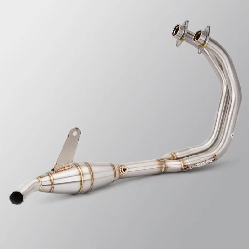 TGFQOLB Motorrad Auspuff Kompatibel Mit YZF Für R3 Für R25 Für MT03 2015 2016 2017 2018 2019 2020 2021 2022 2023 2024 Motorradauspuff Frontrohr Schnittstellenleitung Schalldämpfer(Type A) von TGFQOLB