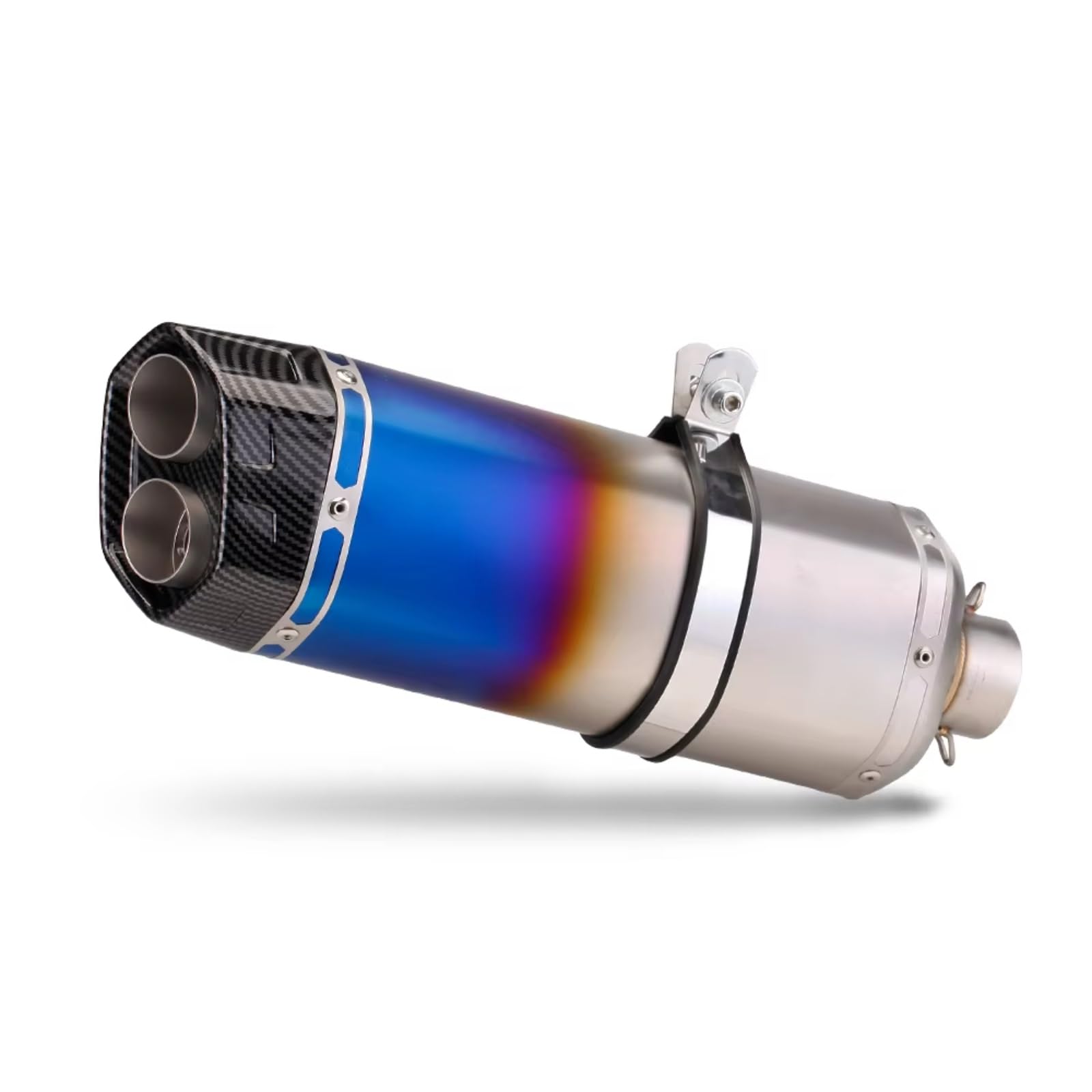 TGFQOLB Motorrad Auspuff Kompatibel Mit Yamaha Für MT03 Für R15 Motorrad-Auspuffrohr Motorradzubehör Auspuffendrohr Doppelloch-Schalldämpfer(G) von TGFQOLB