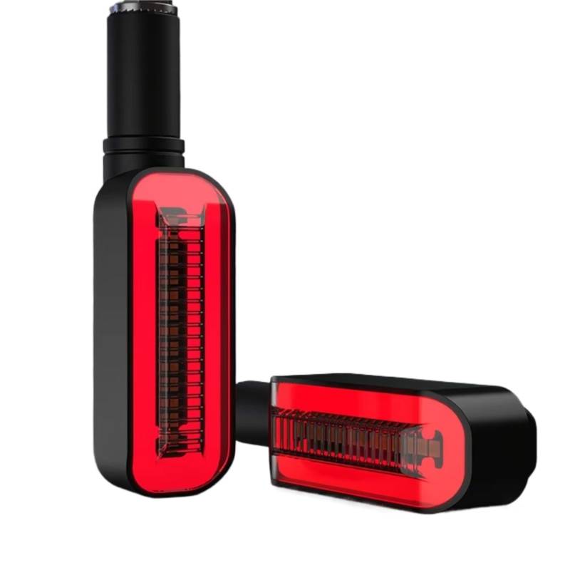 TGFQOLB Motorrad Blinker 2 Stücke 12V Universal Motorrad Tagfahrlicht Blinker Universal Motorrad Blinker Licht Blink Anzeige Zubehör(Red) von TGFQOLB