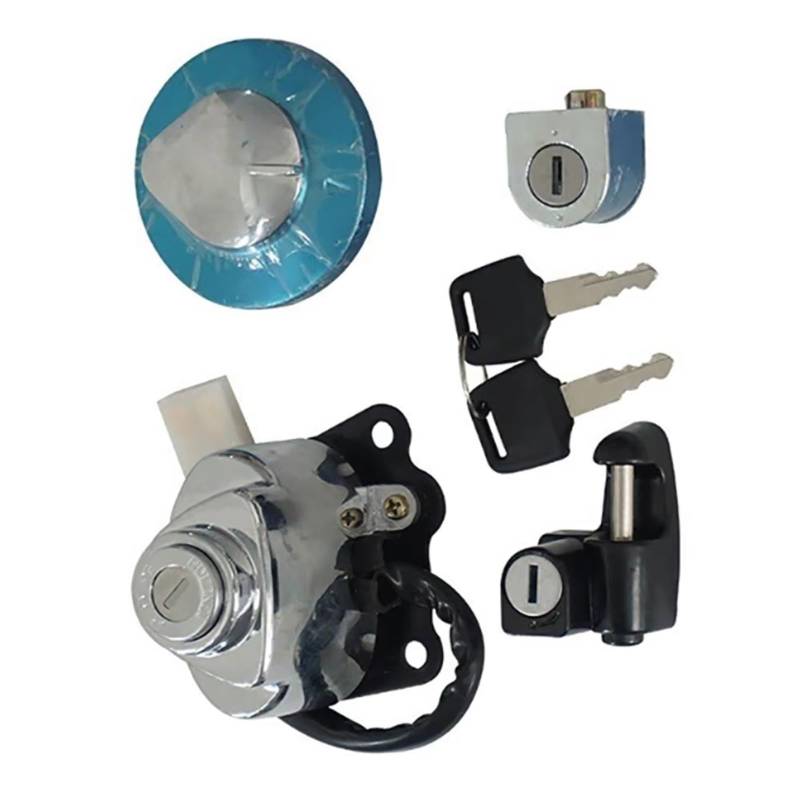 TGFQOLB Zündschloss Schlosssatz Für Steed VLX 400 1988-2013 Motorrad Zündschloss Für Tankdeckel Abdeckung Lock Key Set Motorrad Ersatzteile von TGFQOLB