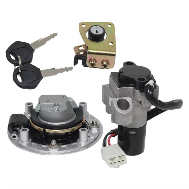 TGFQOLB Zündschloss Schlosssatz Kompatibel Mit Suzuki Für GSF400 Für Bandit GK7AA 1995–2000 Für GSX400 GK79A Impulse 1994–1999 Motorrad-Tankdeckel-Abdeckungsschloss-Set von TGFQOLB