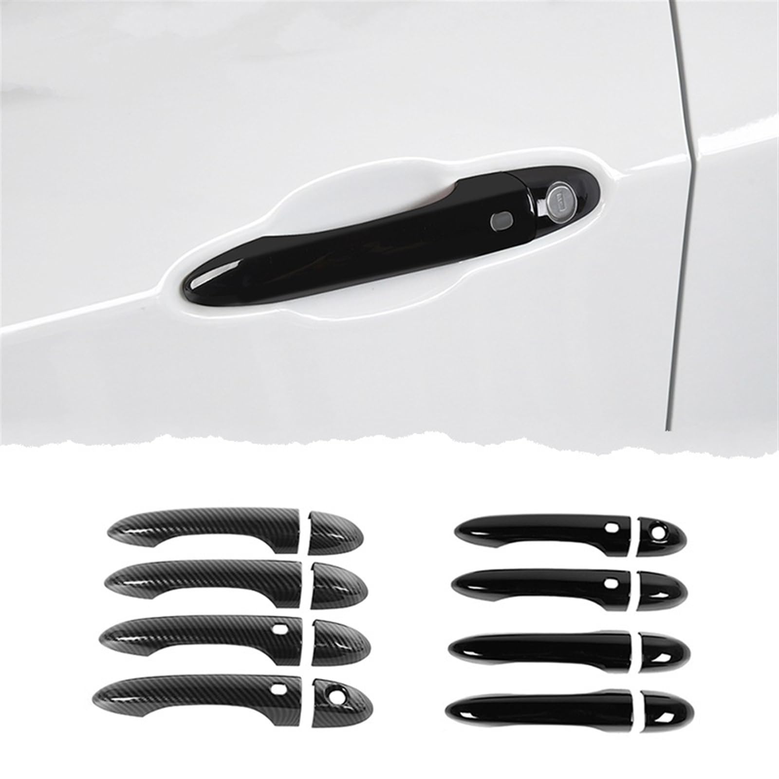 TGUQANM Außentürgriffschale Kompatibel Mit Jeep Für Grand Für Commander 2018 2019 2020 2021 2022 2023 Autotürgriffabdeckung Auto-Außentürgriff-Dekorationsschale(Carbon Fiber) von TGUQANM
