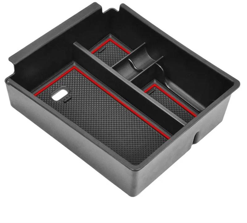 TGUQANM Auto Armlehne Tray Kompatibel Mit Hyundai Für Tucson 2022 Auto Mittelarmlehne Aufbewahrungsbox Container Kfz-Innenausstattung(Red) von TGUQANM