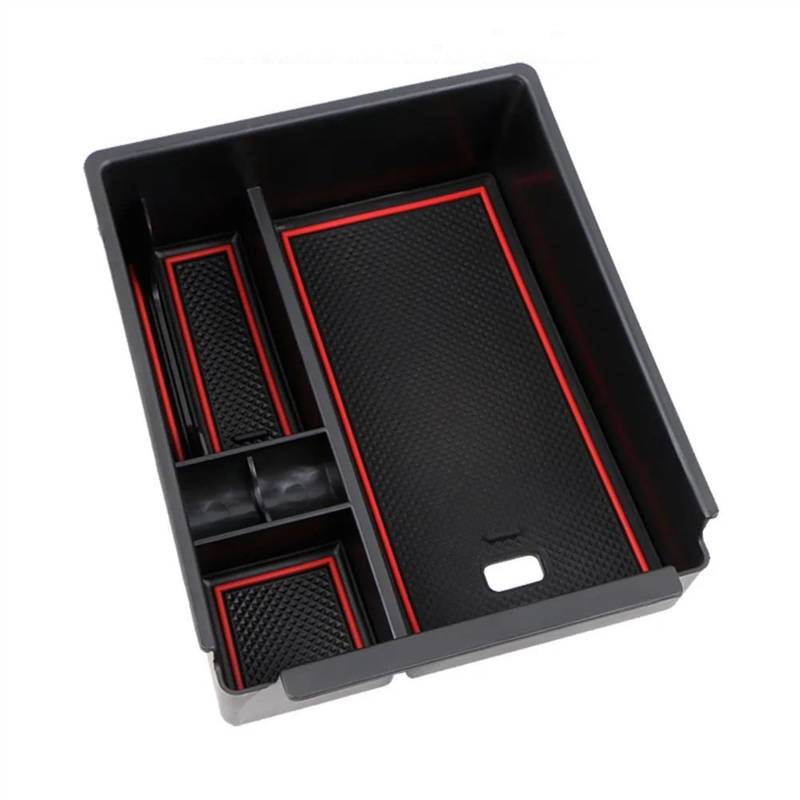 TGUQANM Auto Armlehne Tray Kompatibel Mit Hyundai Für Tucson NX4 2021 2022 Auto-Zentralsteuerung Armlehne Aufbewahrungsbox Auto-Innenausstattung(Red) von TGUQANM