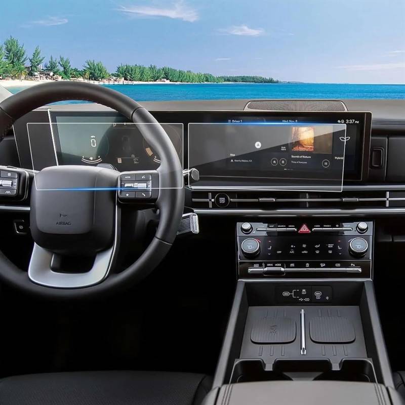 TGUQANM Auto Navi-Schutzfolie Kompatibel Mit Hyundai Für Tucson 2024 Auto 12,3 Zoll GPS Navigation Center Display Und Armaturenbrett Displayschutzfolie Aus Gehärtetem Glas von TGUQANM