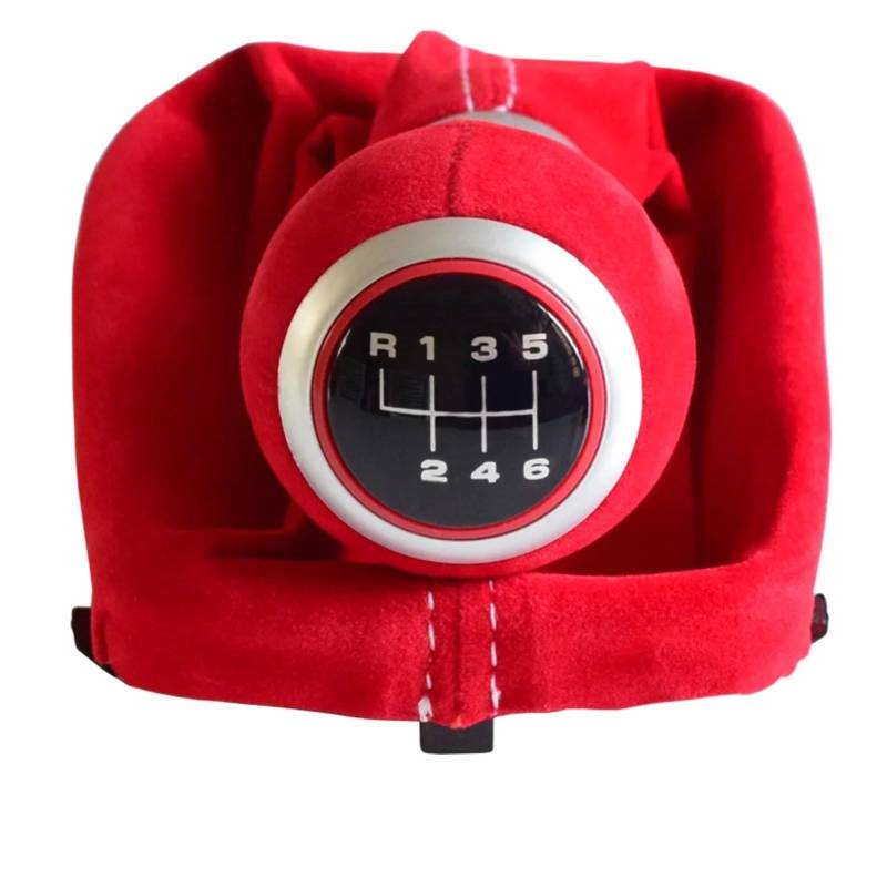 TGUQANM Auto-Schaltknäufe Kompatibel Mit A3 S3 2001 2002 2003 5/6 Für Geschwindigkeitsauto-Automatik-Schalthebel-Schalthebelkopfknopf Auto-Schaltknauf-Schalthebel(6 Speed-RED) von TGUQANM