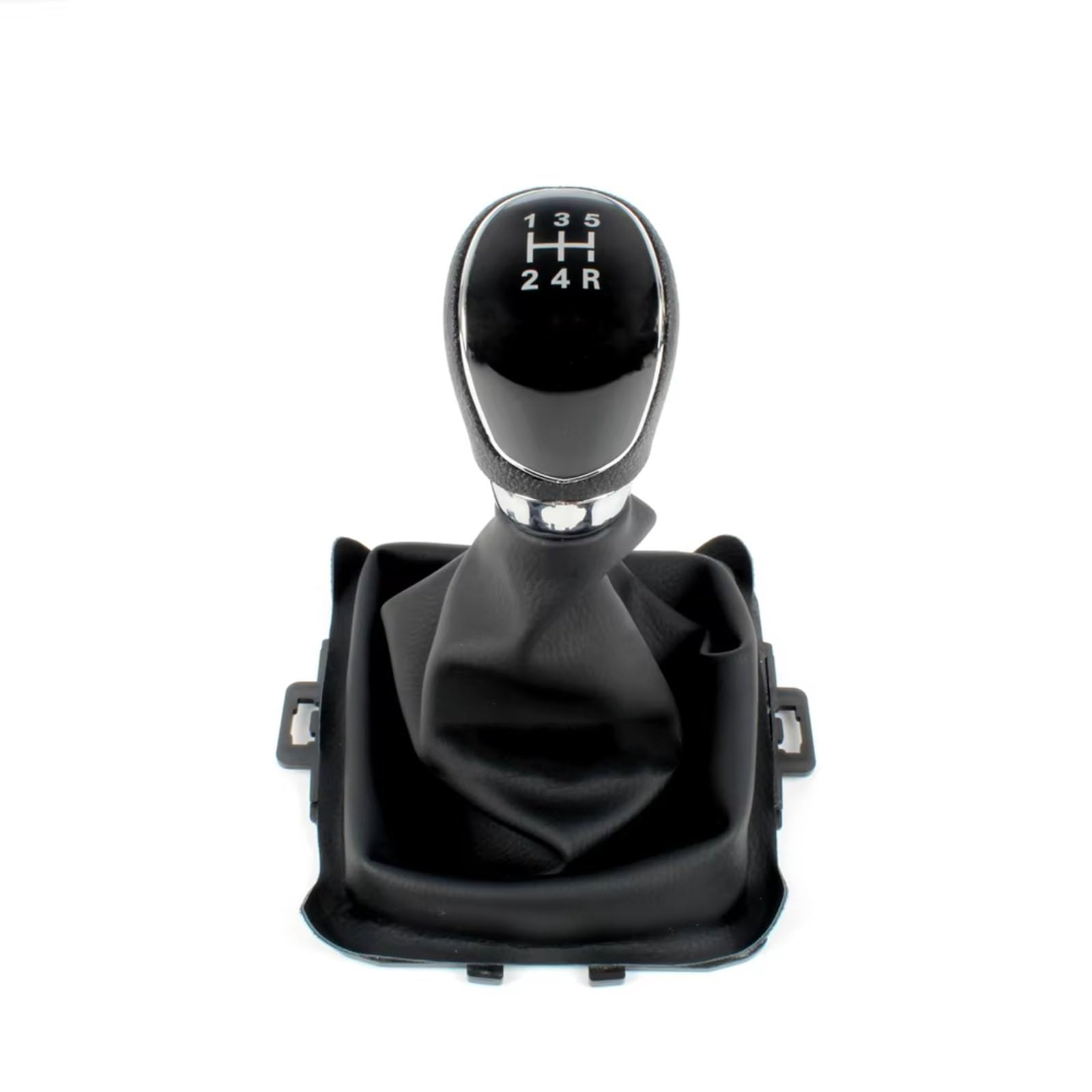TGUQANM Auto-Schaltknäufe Kompatibel Mit Ford Für Fiesta 2008 2009 2010 2011 2012, Auto-Styling Für Silber-schwarzen Schaltknauf 5 6 Für Manuellen Schaltknauf-Adapter(Black,5Speed) von TGUQANM