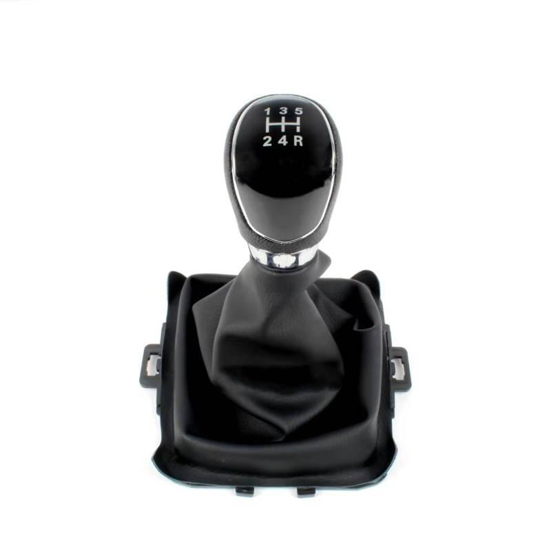 TGUQANM Auto-Schaltknäufe Kompatibel Mit Ford Für Fiesta 2008 2009 2010 2011 2012, Auto-Styling Für Silber-schwarzen Schaltknauf 5 6 Für Manuellen Schaltknauf-Adapter(Black,5Speed) von TGUQANM