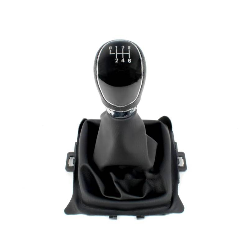 TGUQANM Auto-Schaltknäufe Kompatibel Mit Ford Für Fiesta 2008 2009 2010 2011 2012, Auto-Styling Für Silber-schwarzen Schaltknauf 5 6 Für Manuellen Schaltknauf-Adapter(Black,6Speed) von TGUQANM