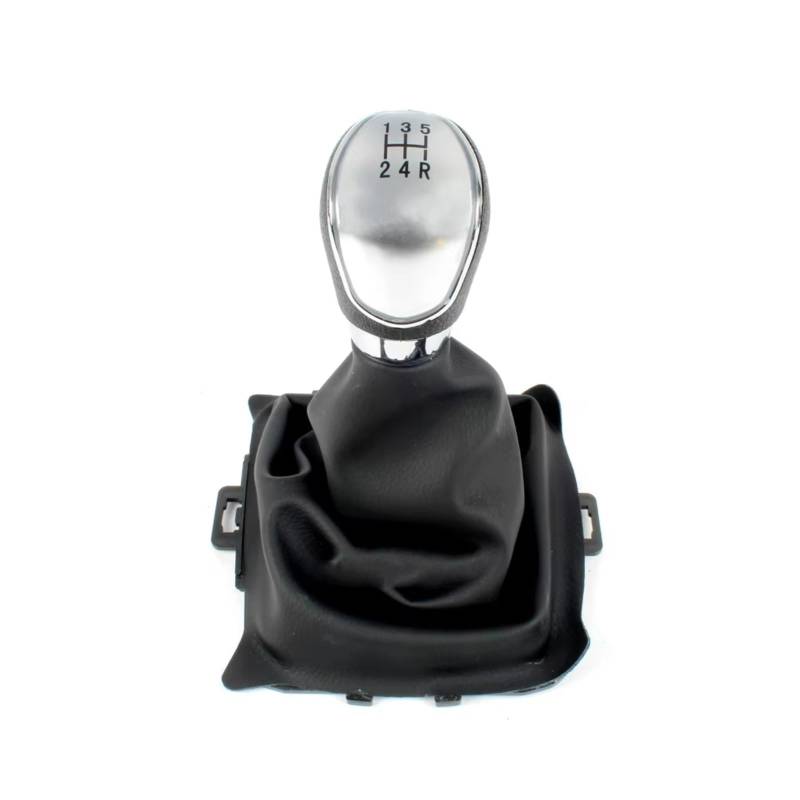TGUQANM Auto-Schaltknäufe Kompatibel Mit Ford Für Fiesta 2008 2009 2010 2011 2012, Auto-Styling Für Silber-schwarzen Schaltknauf 5 6 Für Manuellen Schaltknauf-Adapter(Silver,5Speed) von TGUQANM