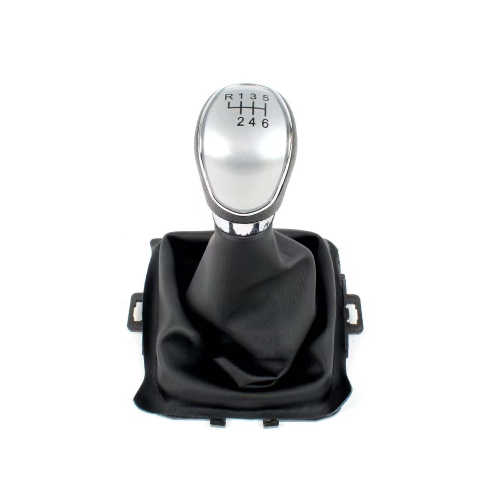 TGUQANM Auto-Schaltknäufe Kompatibel Mit Ford Für Fiesta 2008 2009 2010 2011 2012, Auto-Styling Für Silber-schwarzen Schaltknauf 5 6 Für Manuellen Schaltknauf-Adapter(Silver,6Speed) von TGUQANM