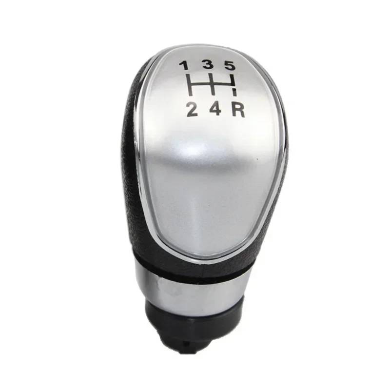 TGUQANM Auto-Schaltknäufe Kompatibel Mit Ford Für Focus 2 MK2 2006 2007 2008 2009 2010 2011 5/6 Für Geschwindigkeit Auto Schaltknauf Stick Kopf Hebel Griff Gangschaltung Kopf(5 Speed Silver) von TGUQANM