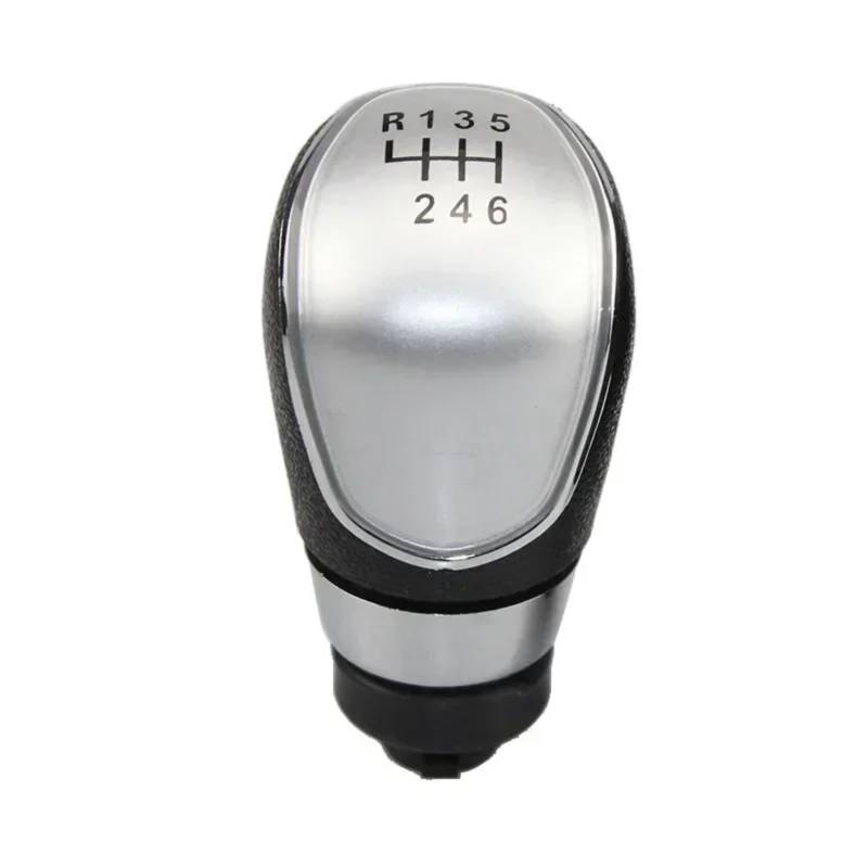 TGUQANM Auto-Schaltknäufe Kompatibel Mit Ford Für Focus 2 MK2 2006 2007 2008 2009 2010 2011 5/6 Für Geschwindigkeit Auto Schaltknauf Stick Kopf Hebel Griff Gangschaltung Kopf(6 Speed Silver) von TGUQANM