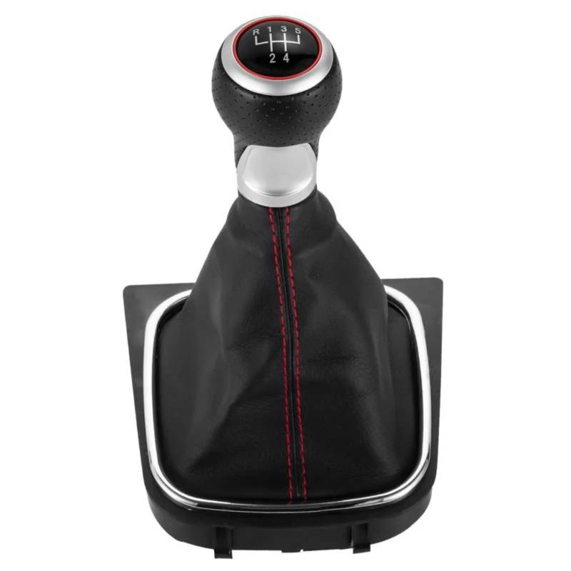 TGUQANM Auto-Schaltknäufe Kompatibel Mit VW Für Golf 5 6 MK5 MK6 2004 2005 2006 2007 2008 2009 5/6 Für Speed ​​Auto Getriebe Shift Knob Stick Knob Handball Hebel Shifter(Red Line 5 Speed) von TGUQANM