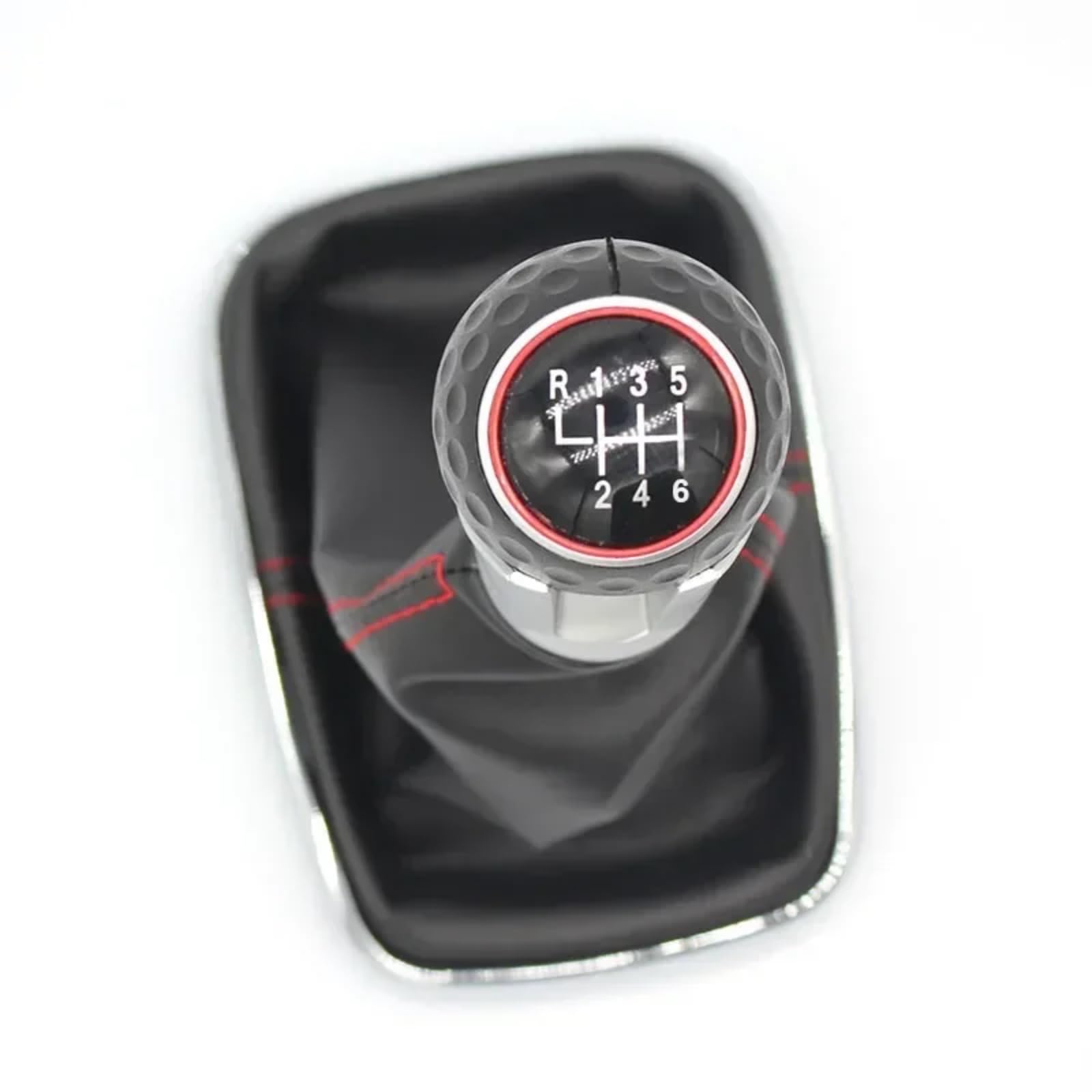 TGUQANM Auto-Schaltknäufe Kompatibel Mit VW Für J&etta Mk4 1999 2000 2001 2002 2003 2004 5/6-Gang-Schaltknauf Schalthebelmanschette Autozubehör(Red Line-6 Speed) von TGUQANM