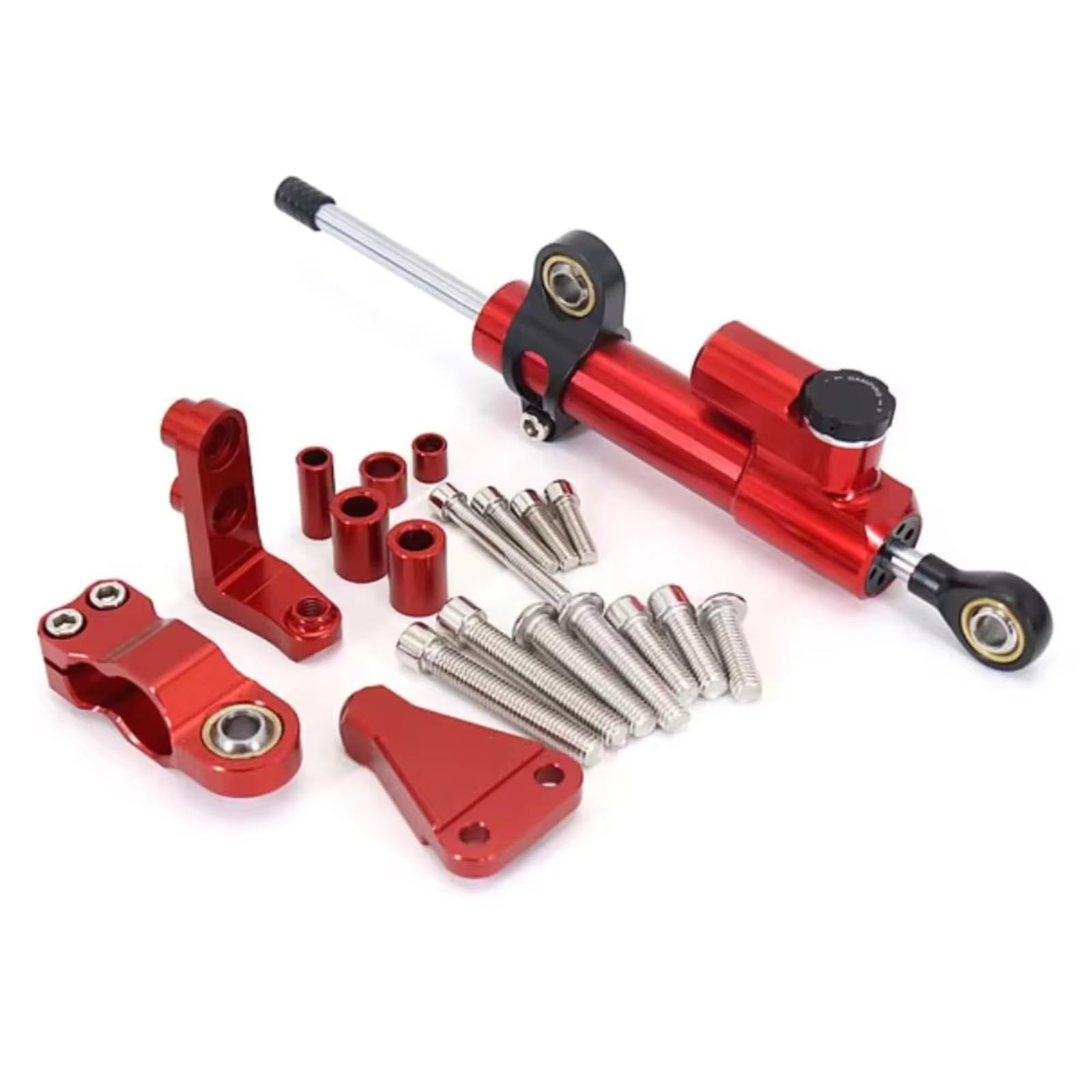 TGUQANM Damper Stabilisator Kompatibel Mit Aprilia Für RS660 2021 2022 2023 Motorrad Lenkstabilisierungsdämpferhalterung Einstellbarer Linearer Stoßdämpfer Universell(Red) von TGUQANM