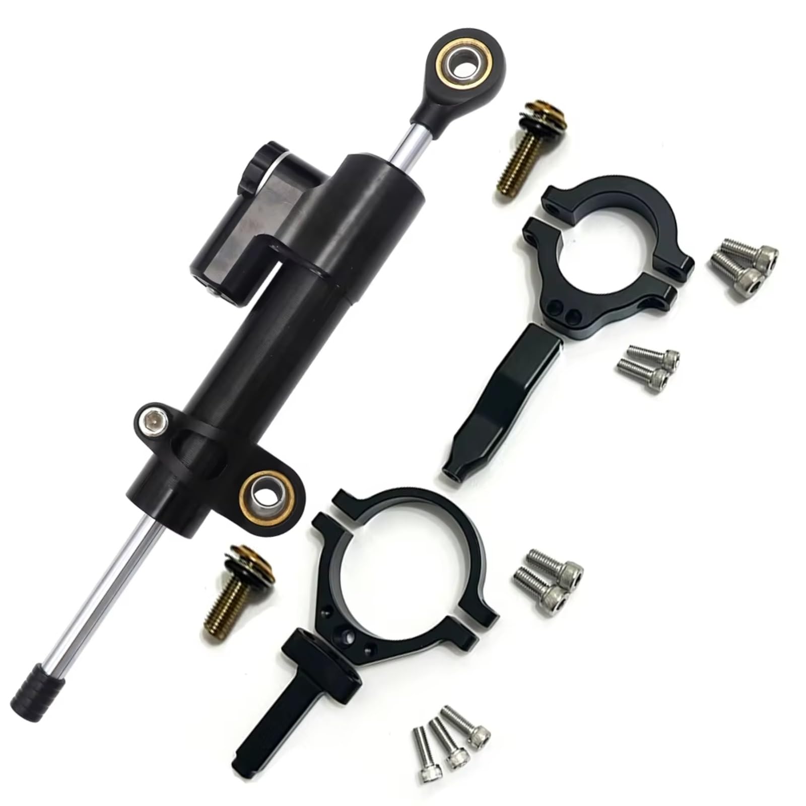 TGUQANM Damper Stabilisator Kompatibel Mit Ninja Für ZX-4RR 2023 Motorrad Lenkstabilisierungsdämpfer Montagehalterung Unterstützung Für Lineare Stoßdämpfer Universelles Zubehör(Black) von TGUQANM
