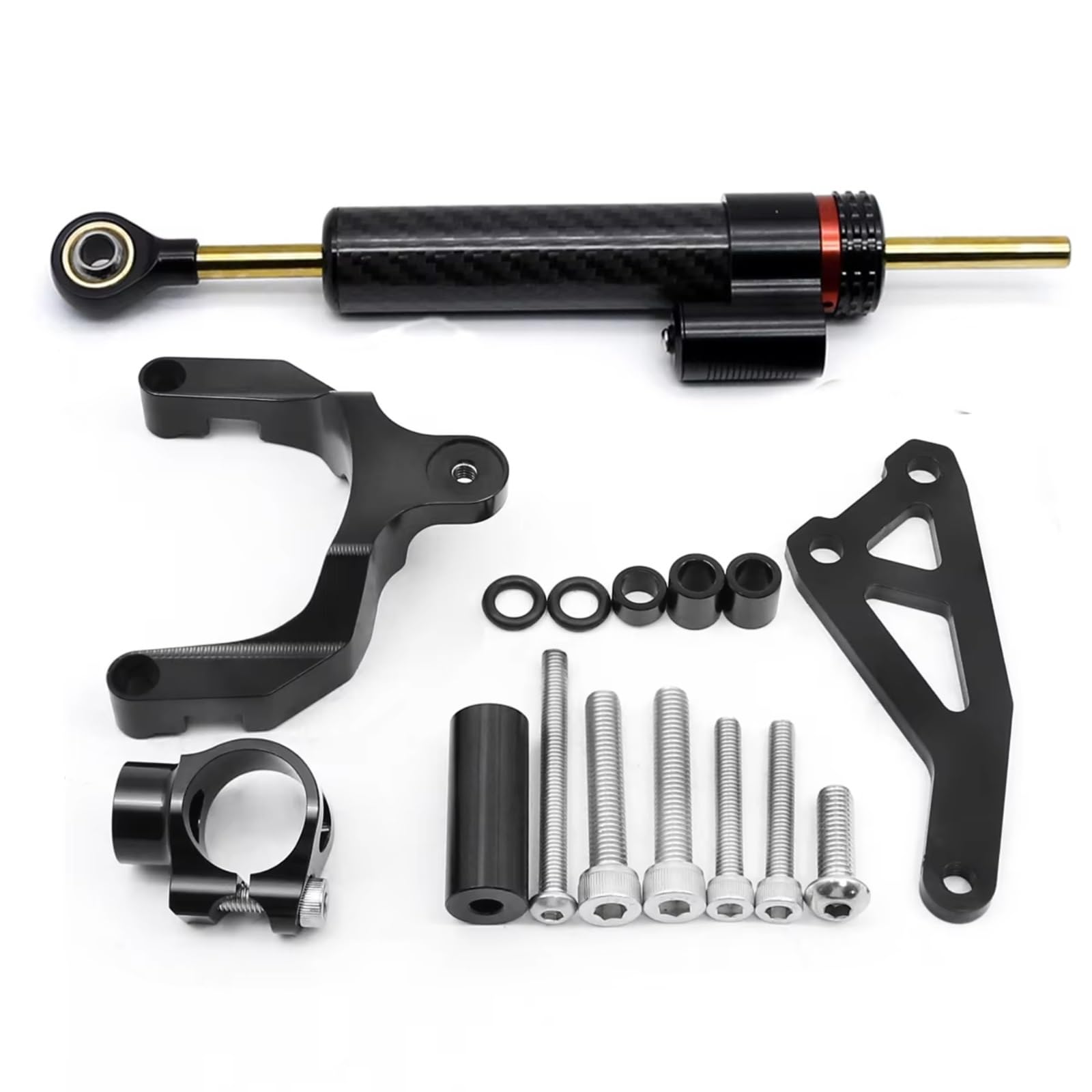 TGUQANM Damper Stabilisator Kompatibel Mit Suzuki Für GSR600 2006 2007 2008 2009 2010 Motorrad Lenkungsdämpferhalterung Montagesatz Stoßdämpfer Unterstützungszubehör(Black) von TGUQANM