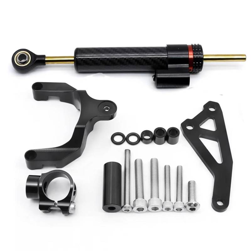 TGUQANM Damper Stabilisator Kompatibel Mit Suzuki Für GSR600 2006 2007 2008 2009 2010 Motorrad Lenkungsdämpferhalterung Montagesatz Stoßdämpfer Unterstützungszubehör(Black) von TGUQANM