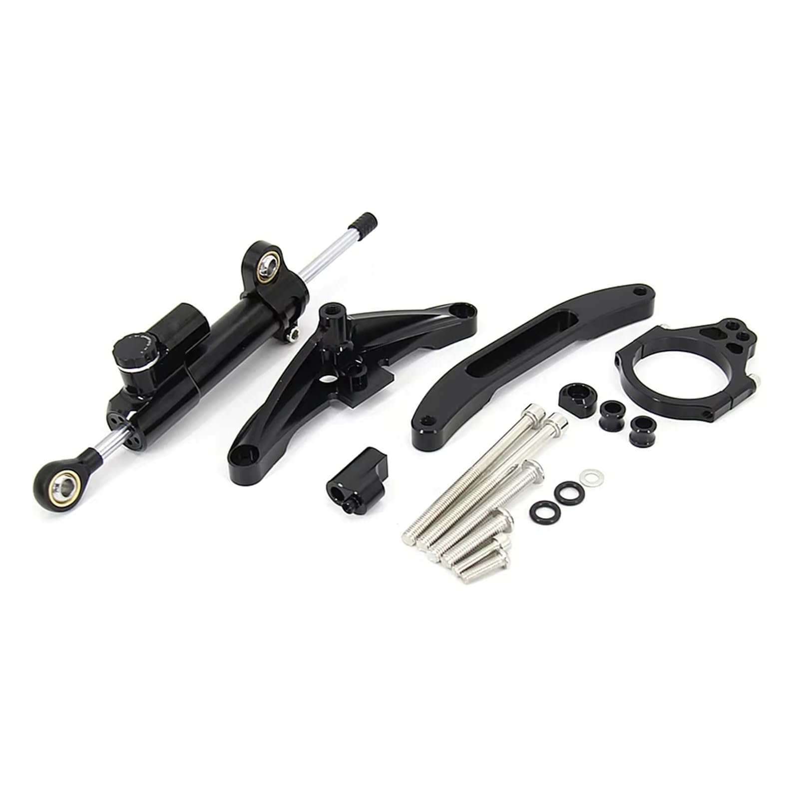 TGUQANM Damper Stabilisator Kompatibel Mit Yamaha Für FZ1 Für 2006–2015. Motorrad-CNC-Aluminium-Lenkungsdämpfer-Halterungssatz, Dämpfer-Montageunterstützung(Black) von TGUQANM