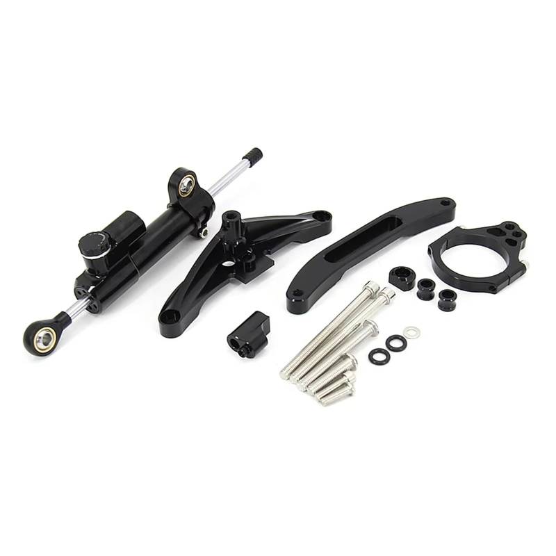 TGUQANM Damper Stabilisator Kompatibel Mit Yamaha Für FZ1 Für 2006–2015. Motorrad-CNC-Aluminium-Lenkungsdämpfer-Halterungssatz, Dämpfer-Montageunterstützung(Black) von TGUQANM