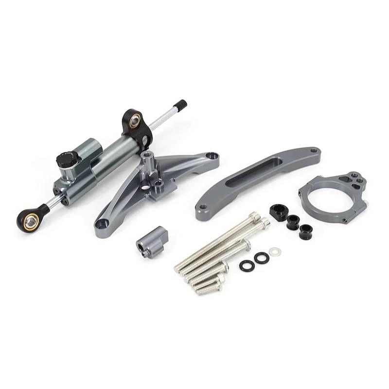 TGUQANM Damper Stabilisator Kompatibel Mit Yamaha Für FZ1 Für 2006–2015. Motorrad-CNC-Aluminium-Lenkungsdämpfer-Halterungssatz, Dämpfer-Montageunterstützung(Gray) von TGUQANM