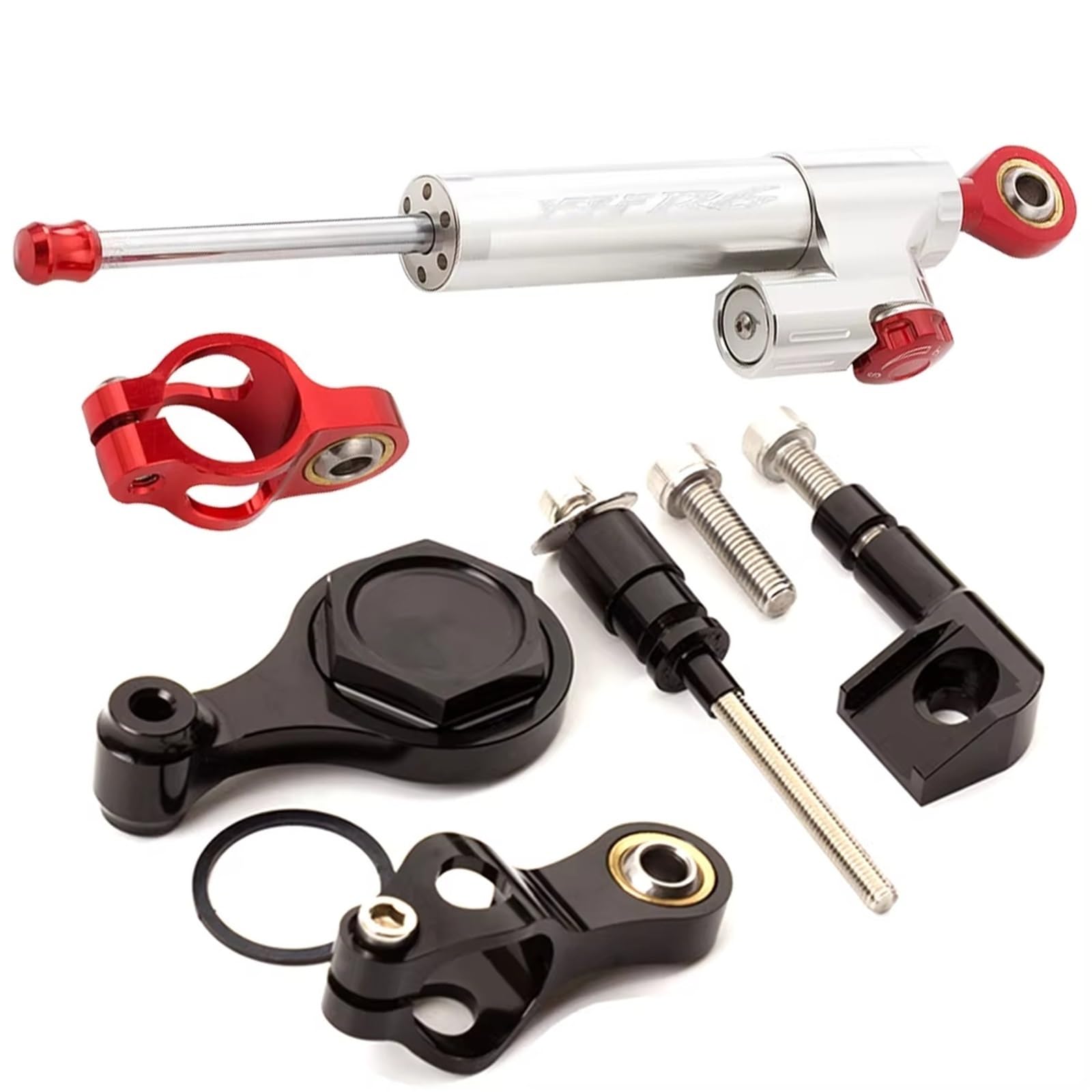 TGUQANM Damper Stabilisator Kompatibel Mit Yamaha Für YZF Für R6 2006–2016 2017 2018 2019 2020, CNC-Verstellbarer Linearer Umgekehrter Lenkungsdämpfer Mit Halterungsunterstützung(NO.1) von TGUQANM