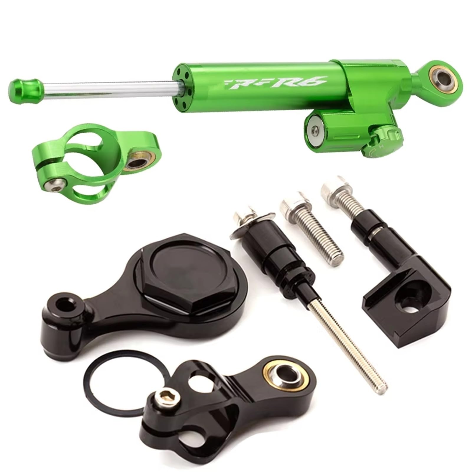 TGUQANM Damper Stabilisator Kompatibel Mit Yamaha Für YZF Für R6 2006–2016 2017 2018 2019 2020, CNC-Verstellbarer Linearer Umgekehrter Lenkungsdämpfer Mit Halterungsunterstützung(NO.18) von TGUQANM
