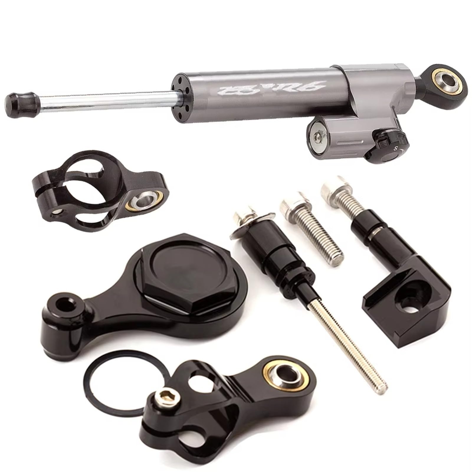 TGUQANM Damper Stabilisator Kompatibel Mit Yamaha Für YZF Für R6 2006–2016 2017 2018 2019 2020, CNC-Verstellbarer Linearer Umgekehrter Lenkungsdämpfer Mit Halterungsunterstützung(NO.20) von TGUQANM