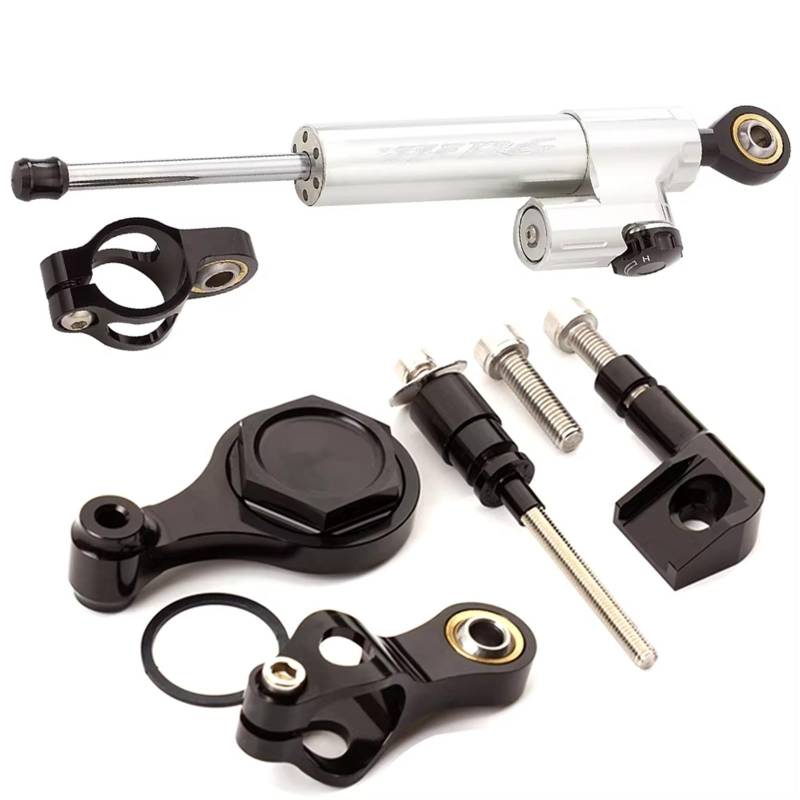 TGUQANM Damper Stabilisator Kompatibel Mit Yamaha Für YZF Für R6 2006–2016 2017 2018 2019 2020, CNC-Verstellbarer Linearer Umgekehrter Lenkungsdämpfer Mit Halterungsunterstützung(NO.23) von TGUQANM