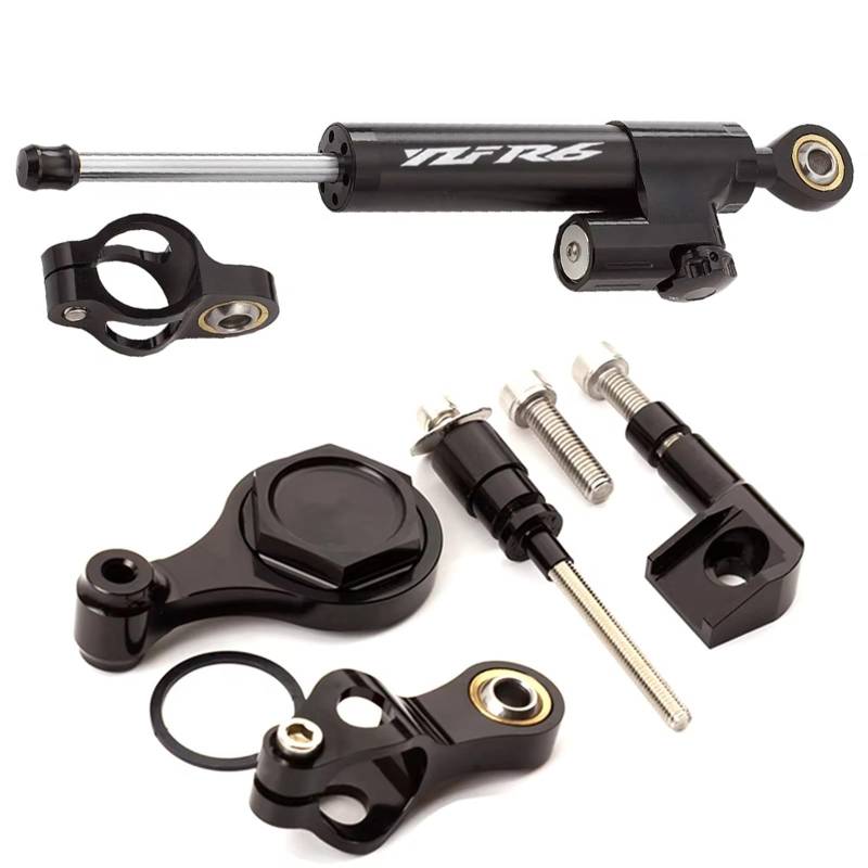 TGUQANM Damper Stabilisator Kompatibel Mit Yamaha Für YZF Für R6 2006–2016 2017 2018 2019 2020, CNC-Verstellbarer Linearer Umgekehrter Lenkungsdämpfer Mit Halterungsunterstützung(NO.3) von TGUQANM